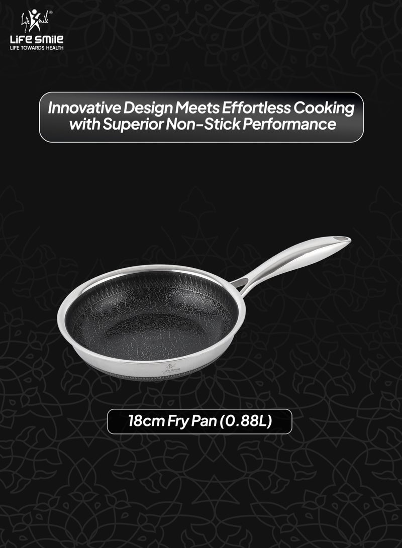 Life Smile 18cm Hybrid Stainless Steel Fry Pan (0.88L) – Non-Stick, Induction Bottom, Scratch-Resistant - Image 3
